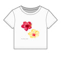 Hibiscus Bloom Baby Tee — Women's Floral Cropped Rib Tee